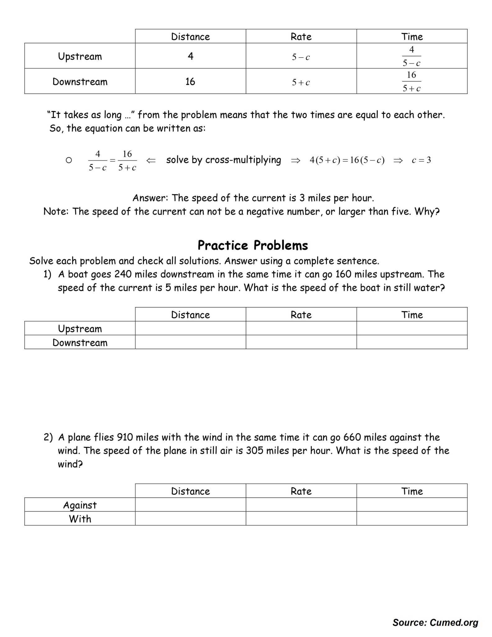 solving rational equations word problems worksheet